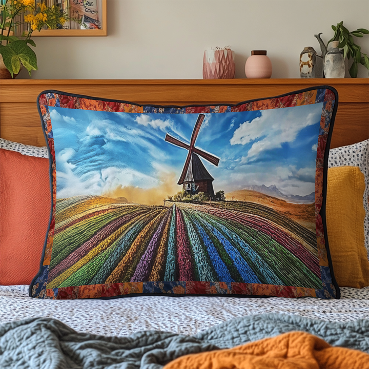 Quilted cushion cover with colorful tulips NCU0VL2033