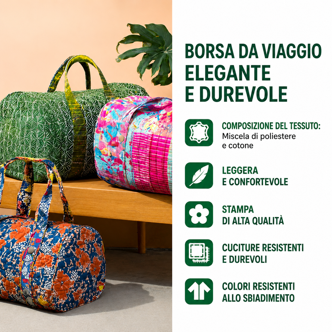 Quilted Travel Bag with Bright Woodland Scene NCU0DV7502