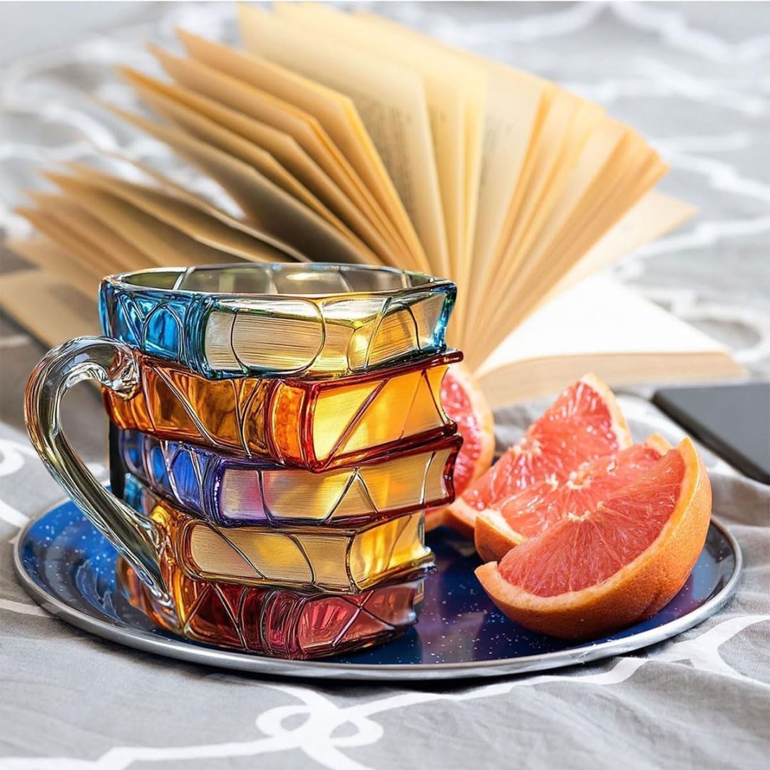 3D Happiness Mug Unique and Handmade for Book Lovers