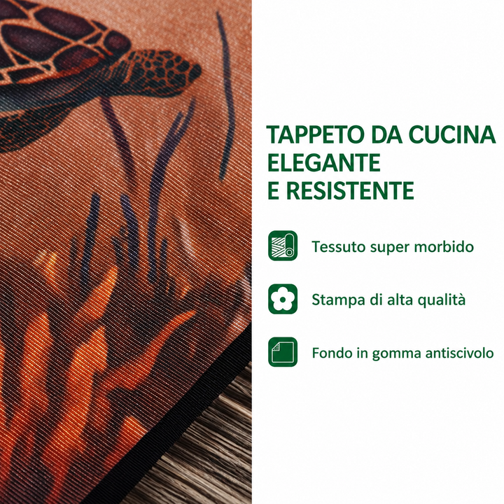 Non-slip kitchen rug with delicate shells NCU0PT10165