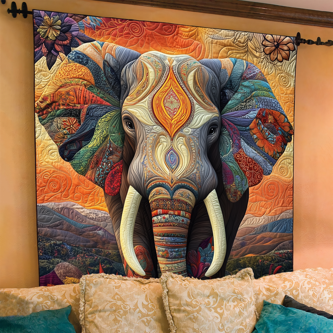 Quilted Elephant Blanket in Moonlight NCU0DK660