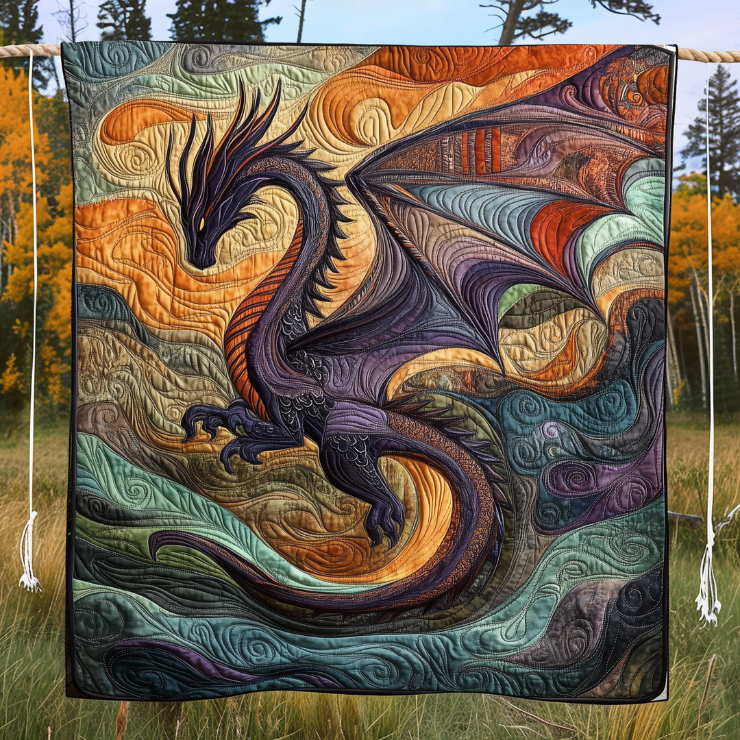 Moon Serpent Quilted Blanket NCU0DK487