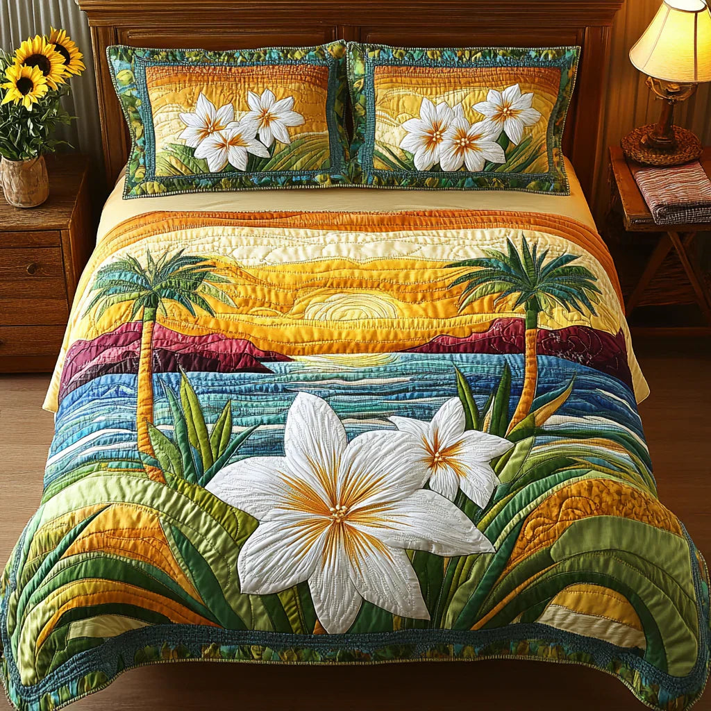 Quilted Bed Cover Set - Aloha Spirit