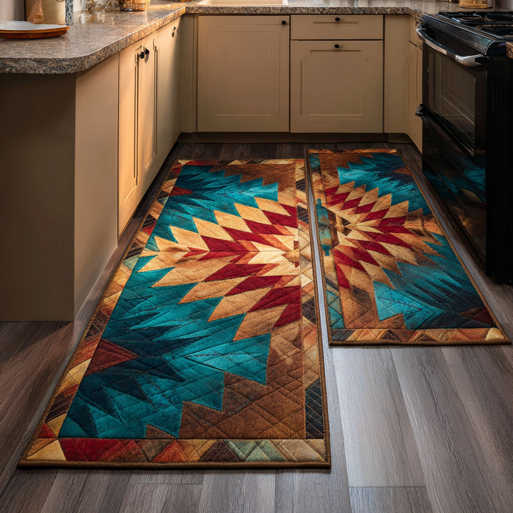 Non-slip kitchen rug with dreamcatcher pattern NCU0VT329