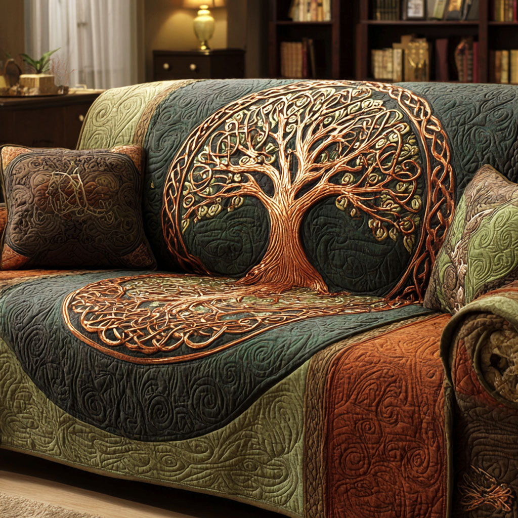 Quilted sofa cover in antique style NCU0TV578