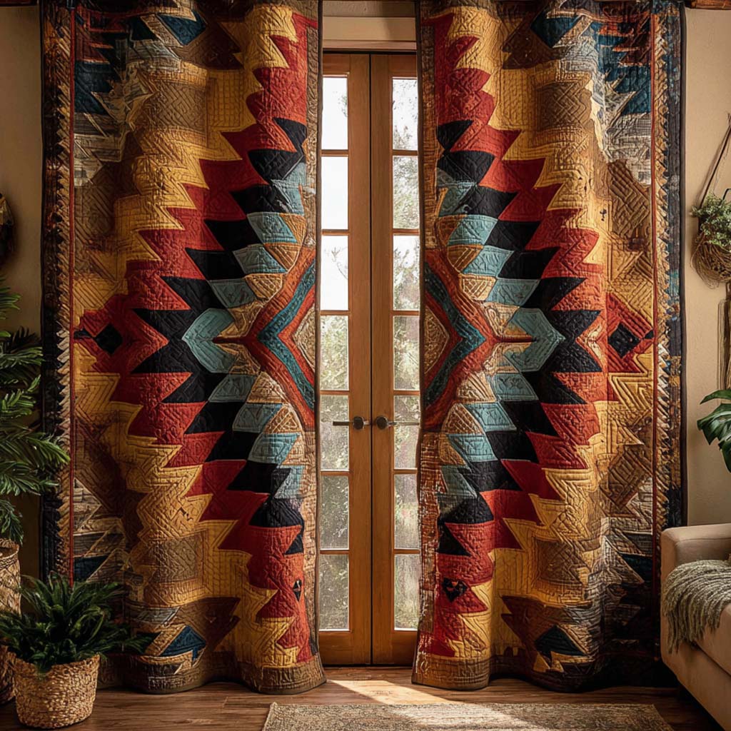Antique Sand Quilted Curtains NCU0XD1874