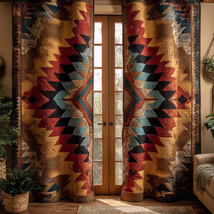 Antique Sand Quilted Curtains NCU0XD1874