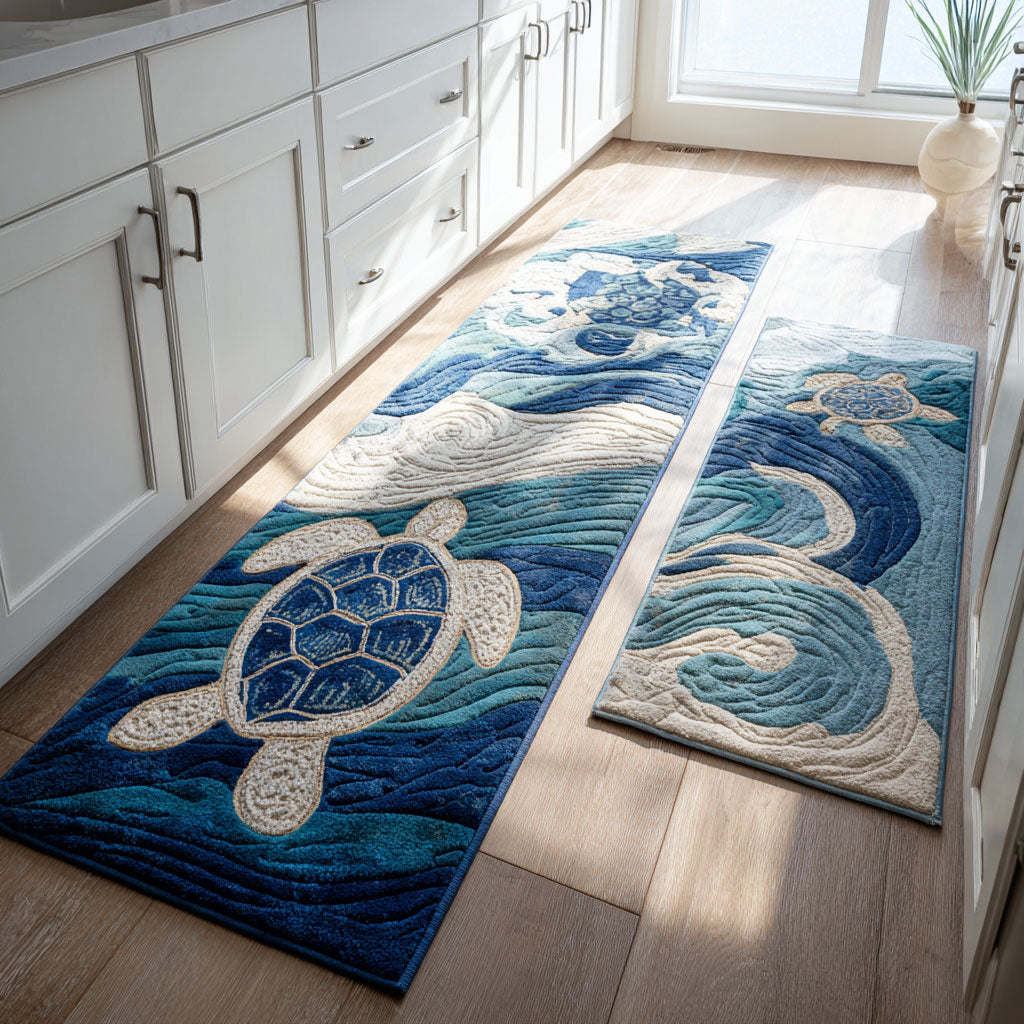 Non-slip kitchen mat with water and calm NCU0PT10163