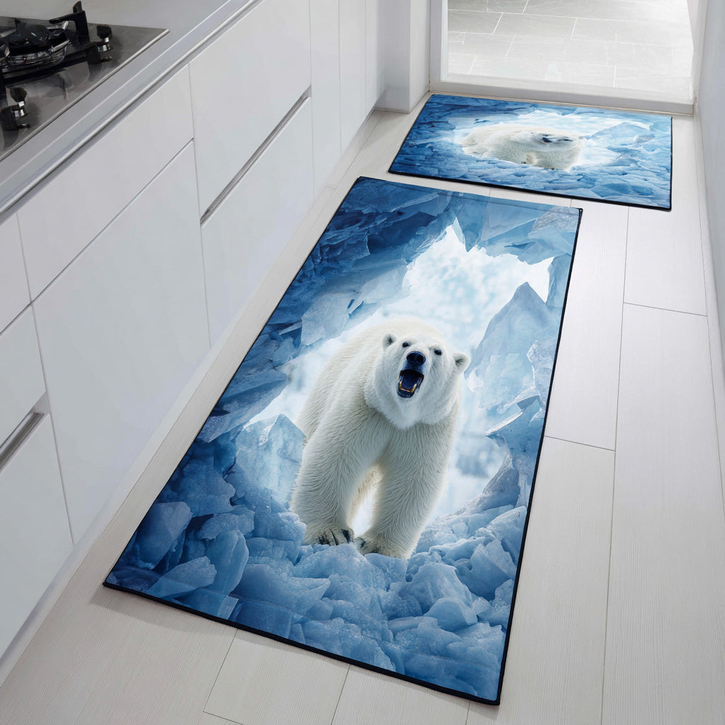 Winter Non-Slip Kitchen Mat with Snowy Details NCU0TD1419