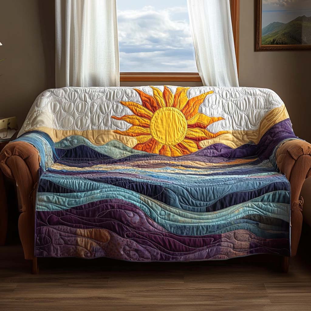 Quilted sofa cover with solar pattern NCU0VT337