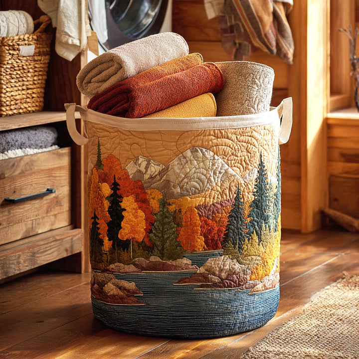 Quilted laundry basket with autumn leaves NCU0NTV311