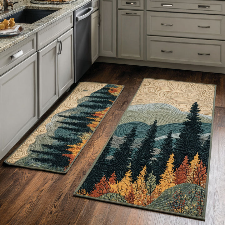 Non-slip autumn kitchen rug with natural tones NCU0DK11538