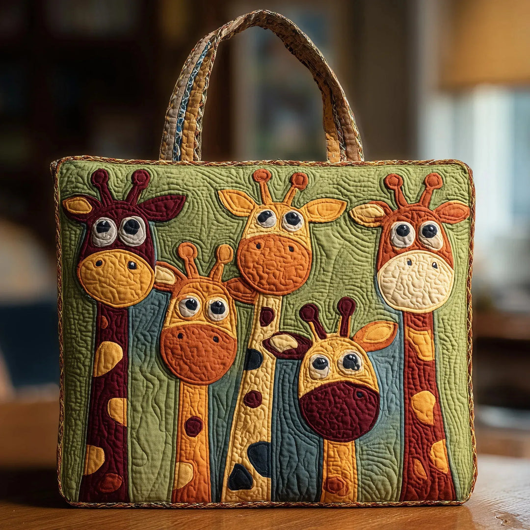 Quilted Everyday Shoulder Bag with Giraffe design
