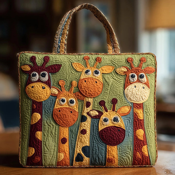 Quilted Everyday Shoulder Bag with Giraffe design