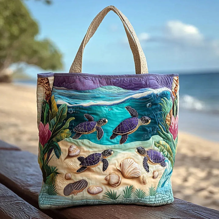 Quilted Everyday Shoulder Bag with Lagoon Pattern design