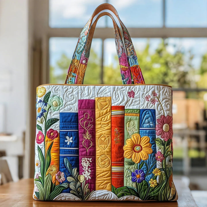 Floral Quilted Shoulder Bag with Floral Library design