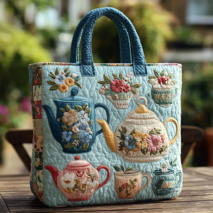 Floral Quilted Shoulder Bag with Spring Floral Pattern design