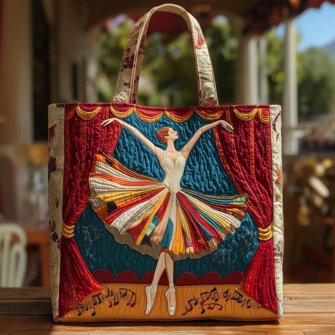 Statement Quilted Handbag with Elegant Ballerina design