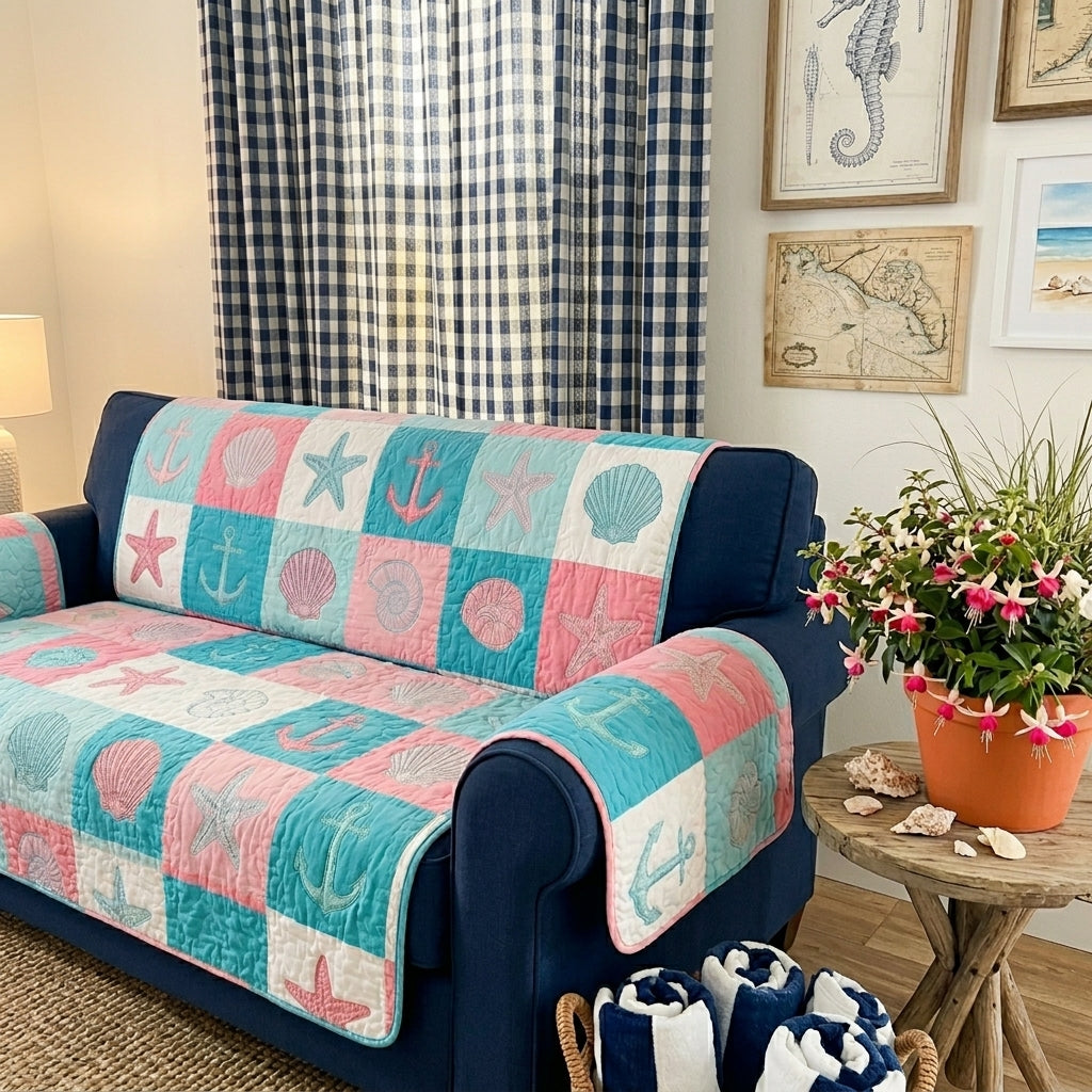 Quilted sofa cover with beach retreat NCU0DV9510