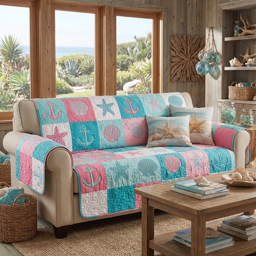 Quilted sofa cover with beach retreat NCU0DV9510