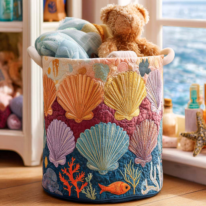 Quilted laundry basket with marine pattern NCU0QN008