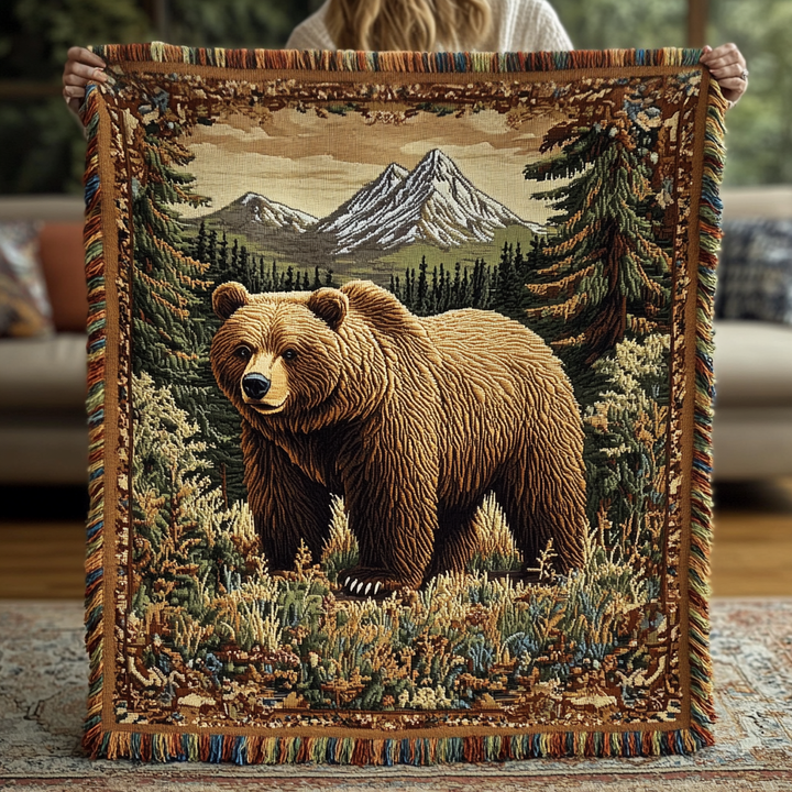 Woven Blanket with Bear Charm NCU0DV3910