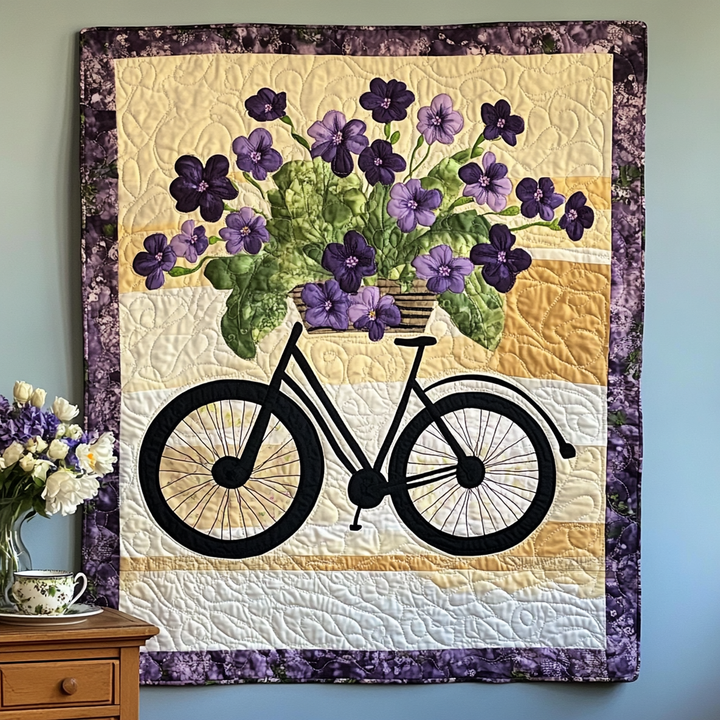 Bicycle Bouquet Art Hanging Quilt NCU0TL1008