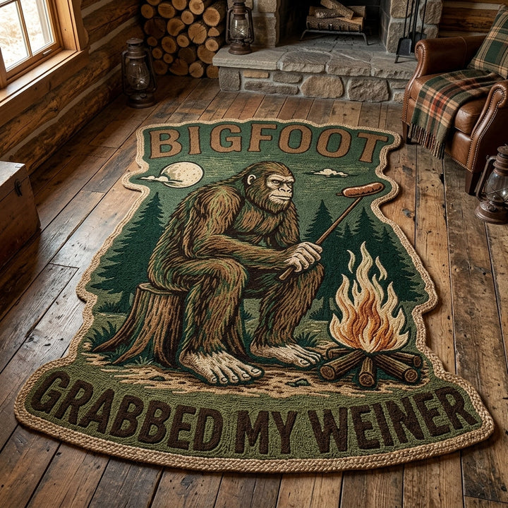 Custom Area Rug in Bigfoot Shape NCU0DV9668