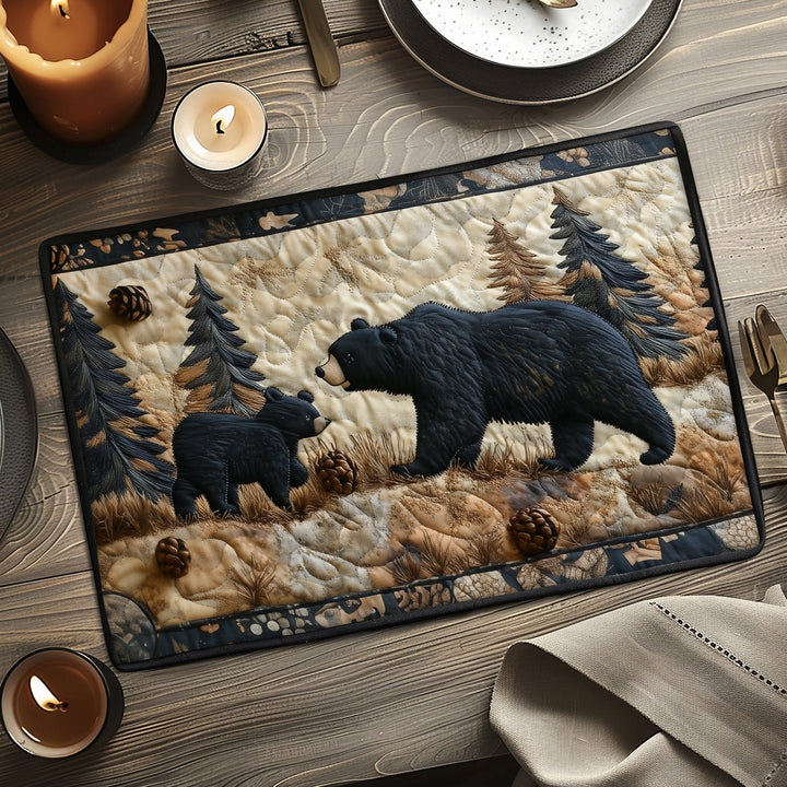 Quilted Placemat by the Black Bear Family NCU0DV4309
