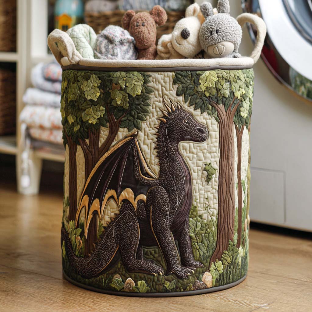 Quilted laundry basket with warm and intense pattern NCU0NNT1096