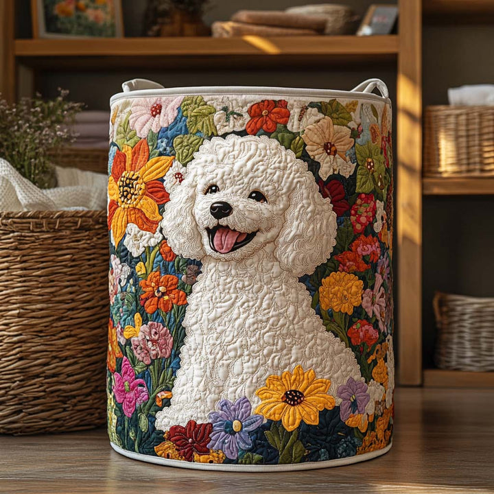 Quilted laundry basket with floral pattern NCU0NXD663
