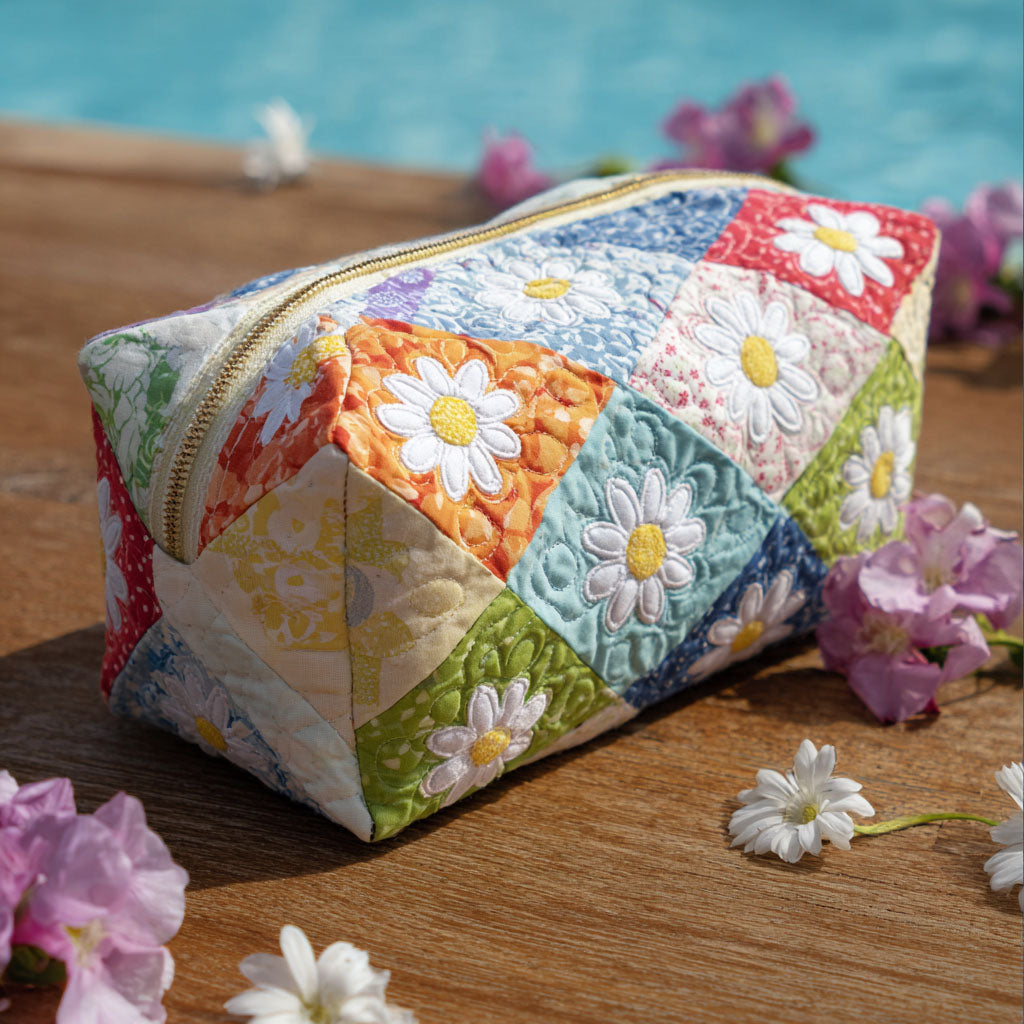 Quilted beauty case with floral pattern NCU0PT9254