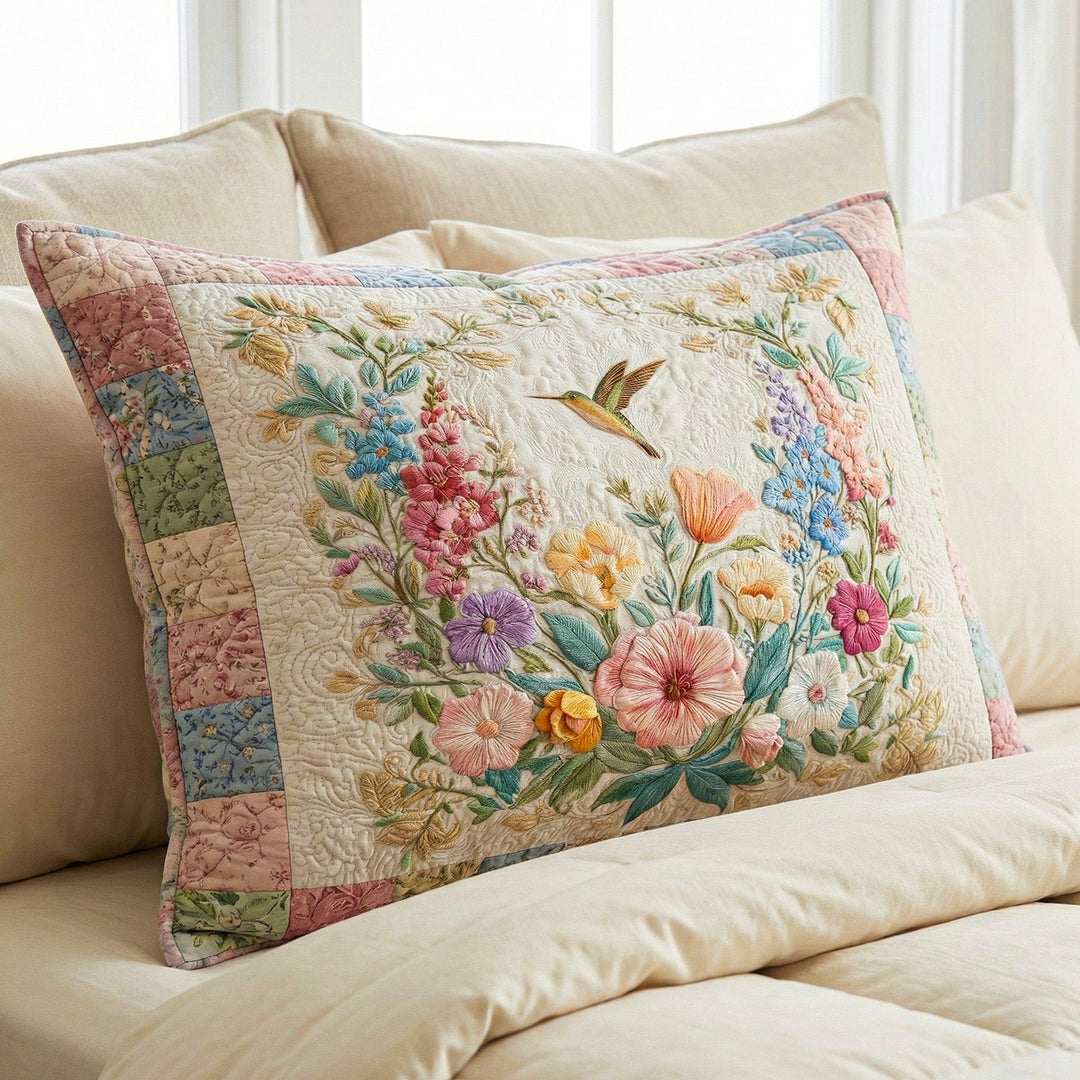 Quilted cushion cover with floral field NCU0NT12220