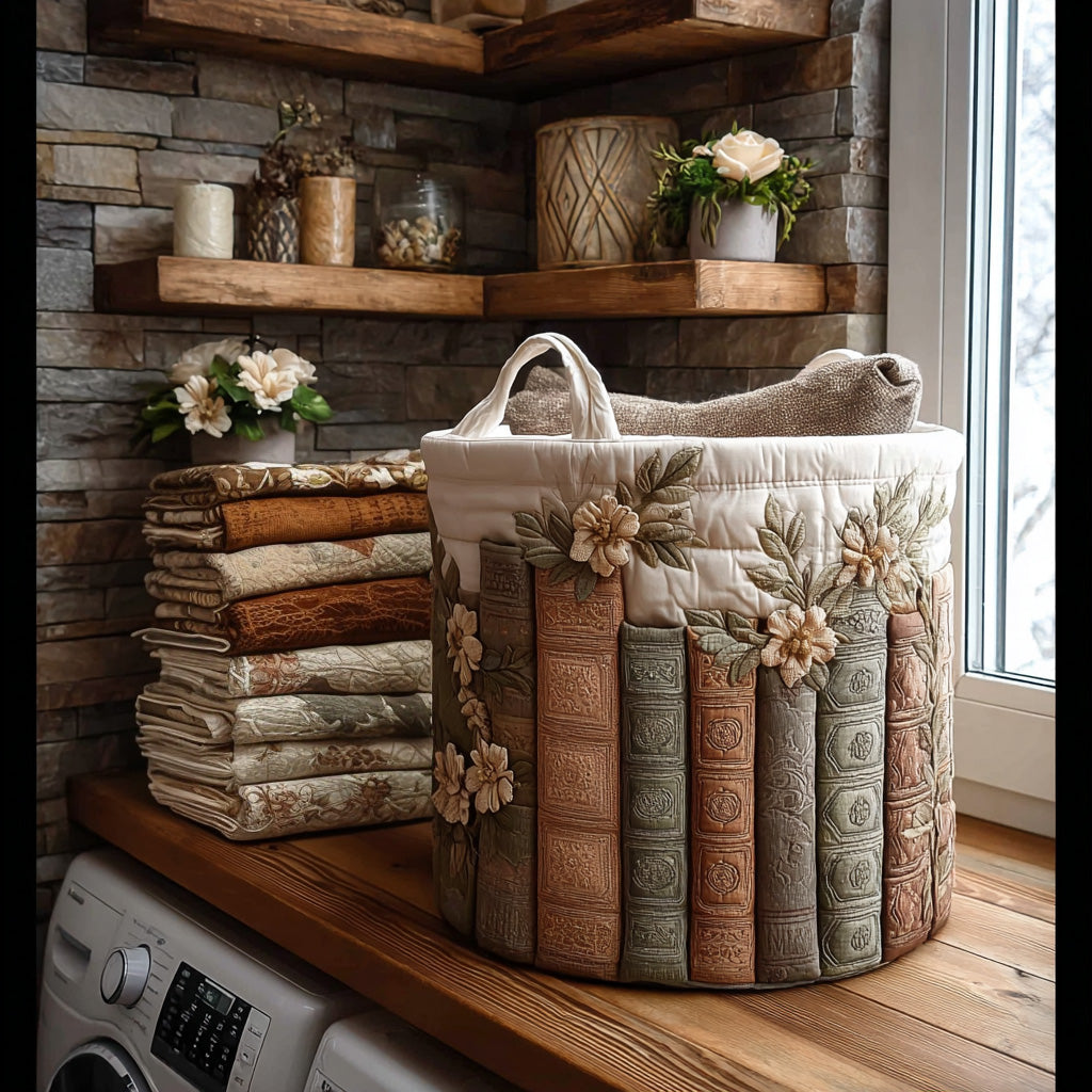 Quilted laundry basket with floral pattern NCU0PVL461