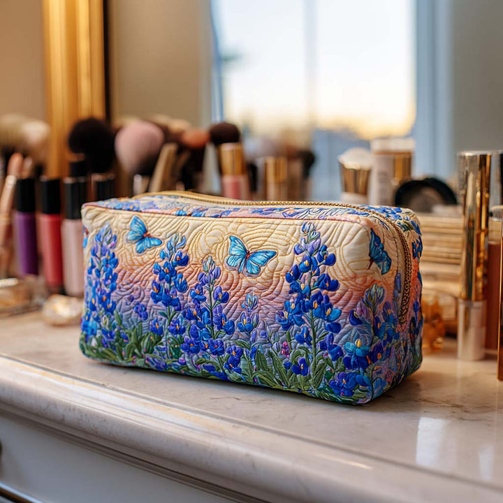 Quilted beauty case with blue pattern NCU0NT10301
