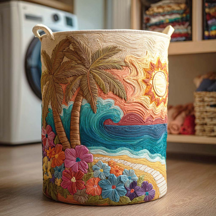 Quilted laundry basket with marine pattern NCU0QN043