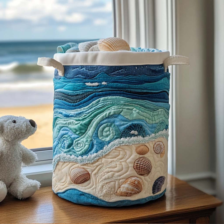 Quilted laundry basket with marine pattern NCU0NNT1266