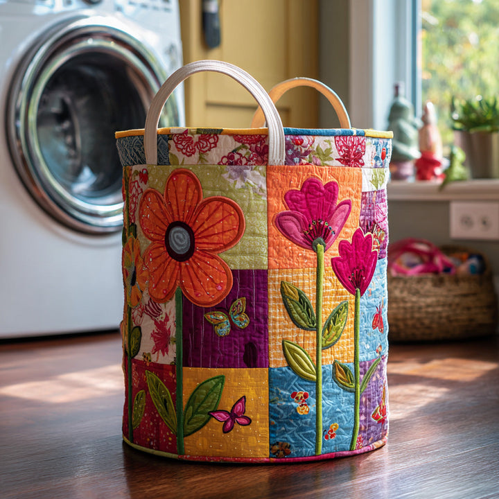 Quilted laundry basket in boho style NCU0DV613