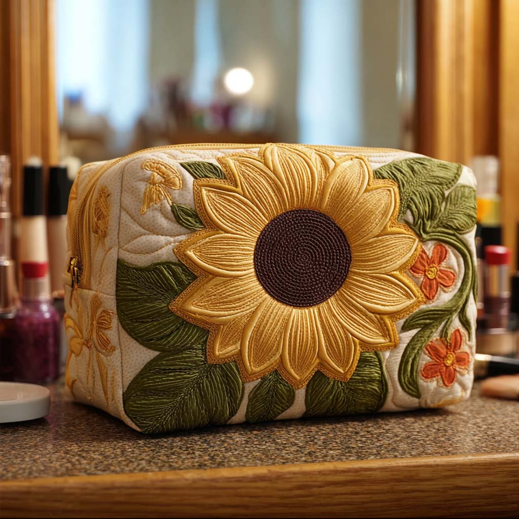 Quilted beauty case with luminous flower NCU0NT10227