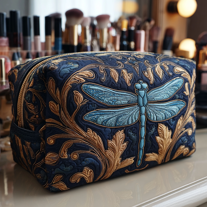 Quilted beauty case with luminous dragonfly NCU0DK10233