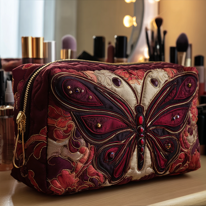 Quilted beauty case with butterfly garden NCU0DK10511