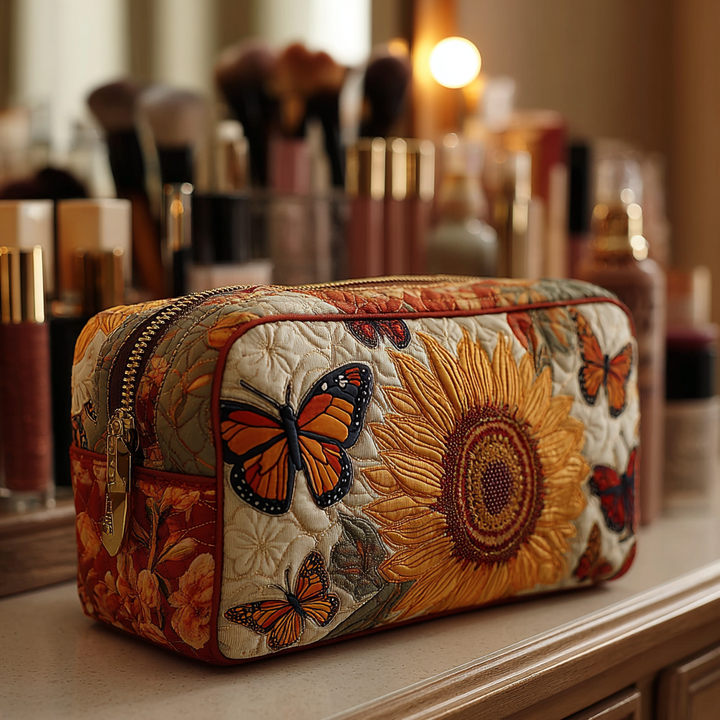 Quilted beauty case with delicate butterflies NCU0DK10509