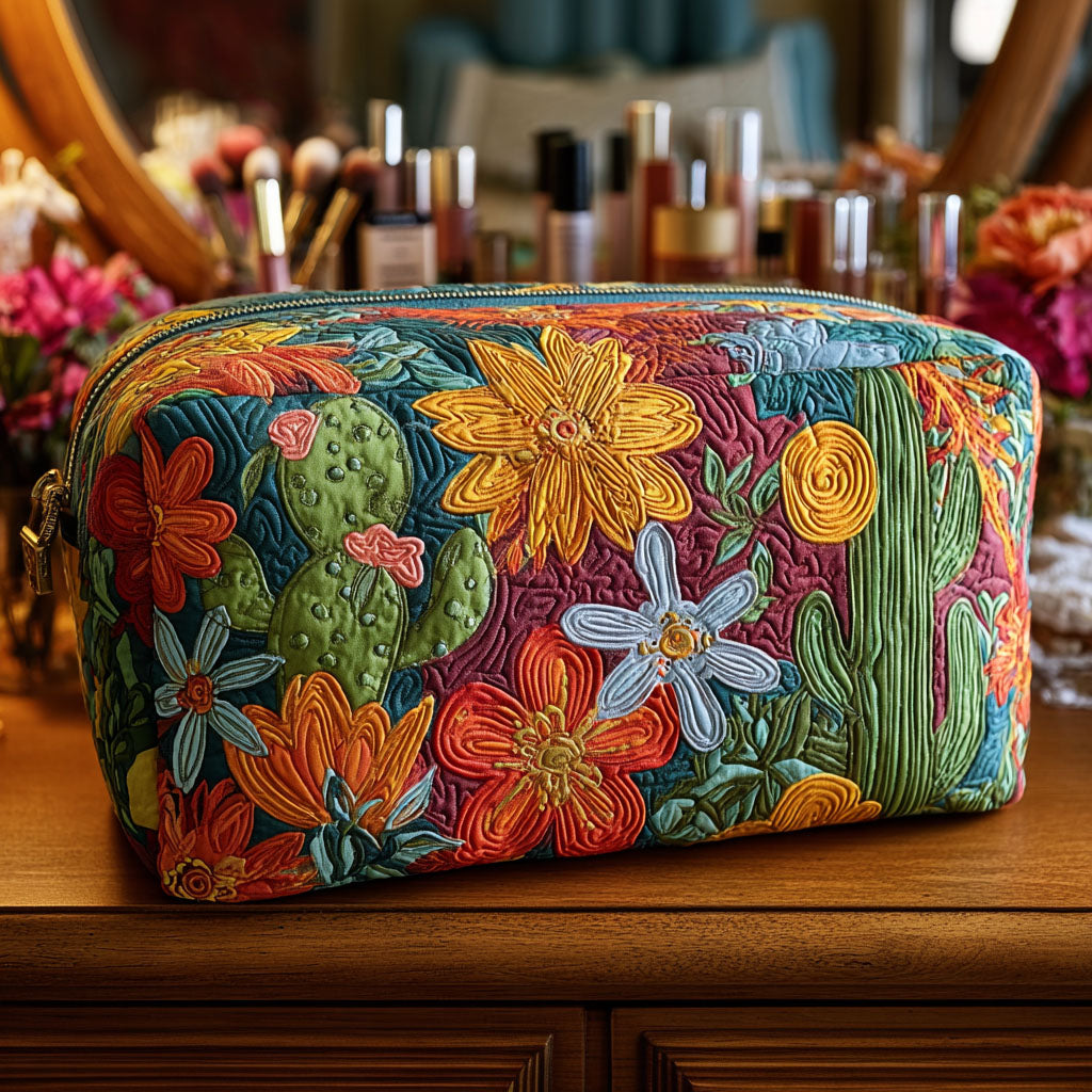 Quilted beauty case with colorful cacti NCU0PT9621
