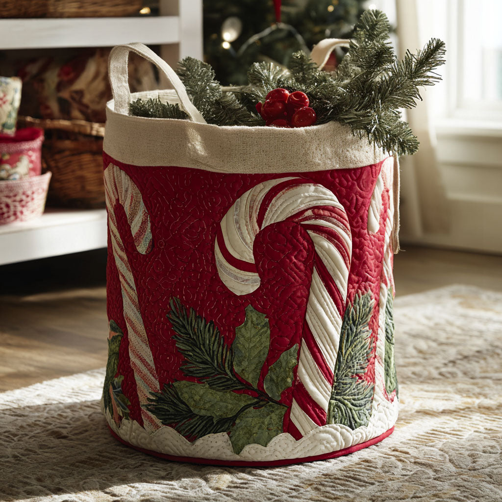 Quilted laundry basket with Christmas pattern NCU0QN032