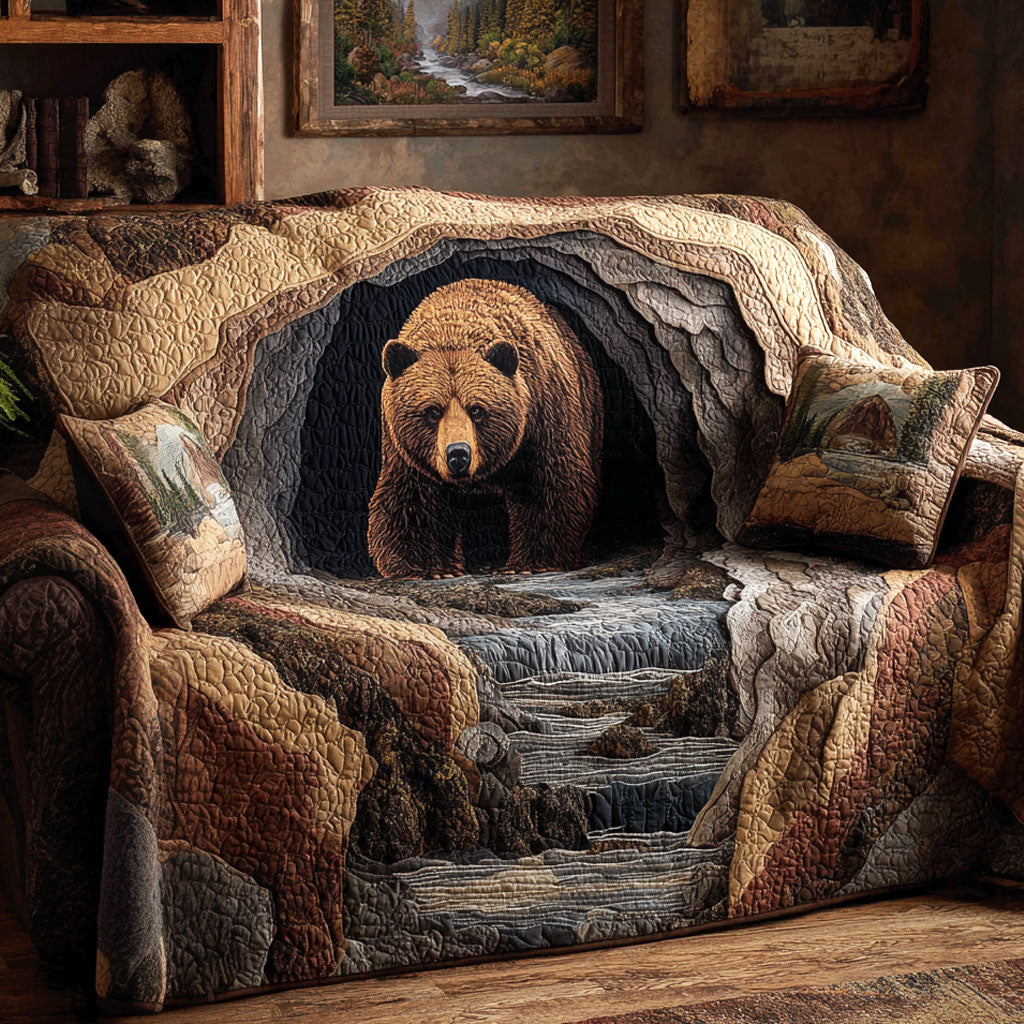 Quilted sofa cover with canyon bear NCU0TV1404