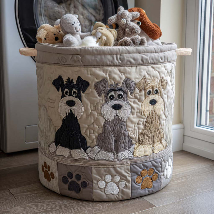 Quilted laundry basket with Schnauzer NCU0NNT1686