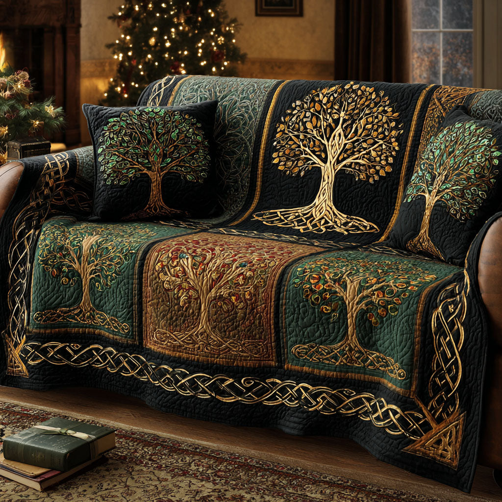 Quilted sofa cover with celestial pattern NCU0TV576