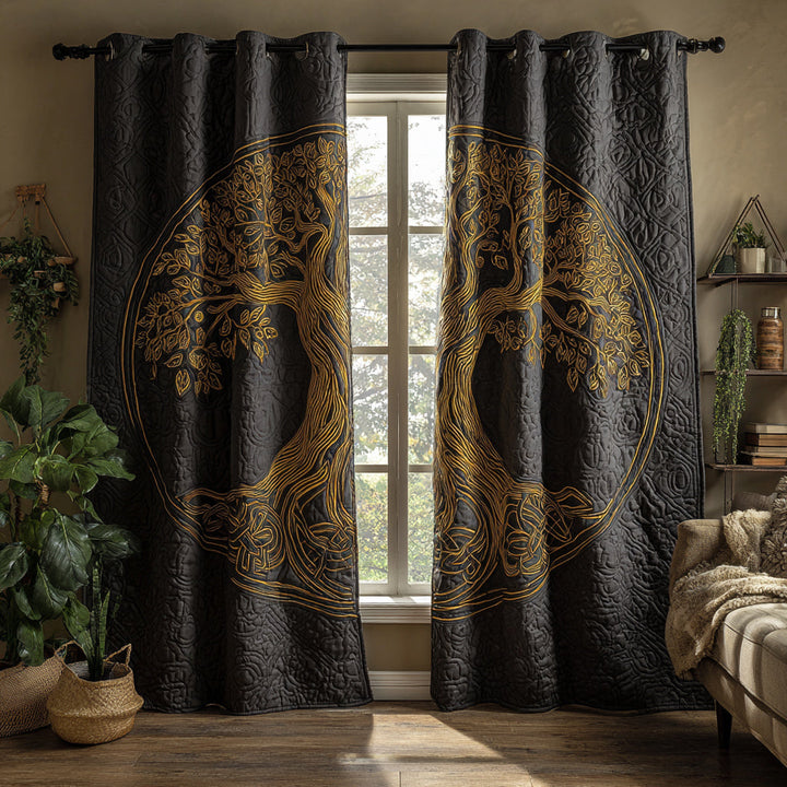 Quilted Curtains Celestial Tree of Life NCU0HH1059