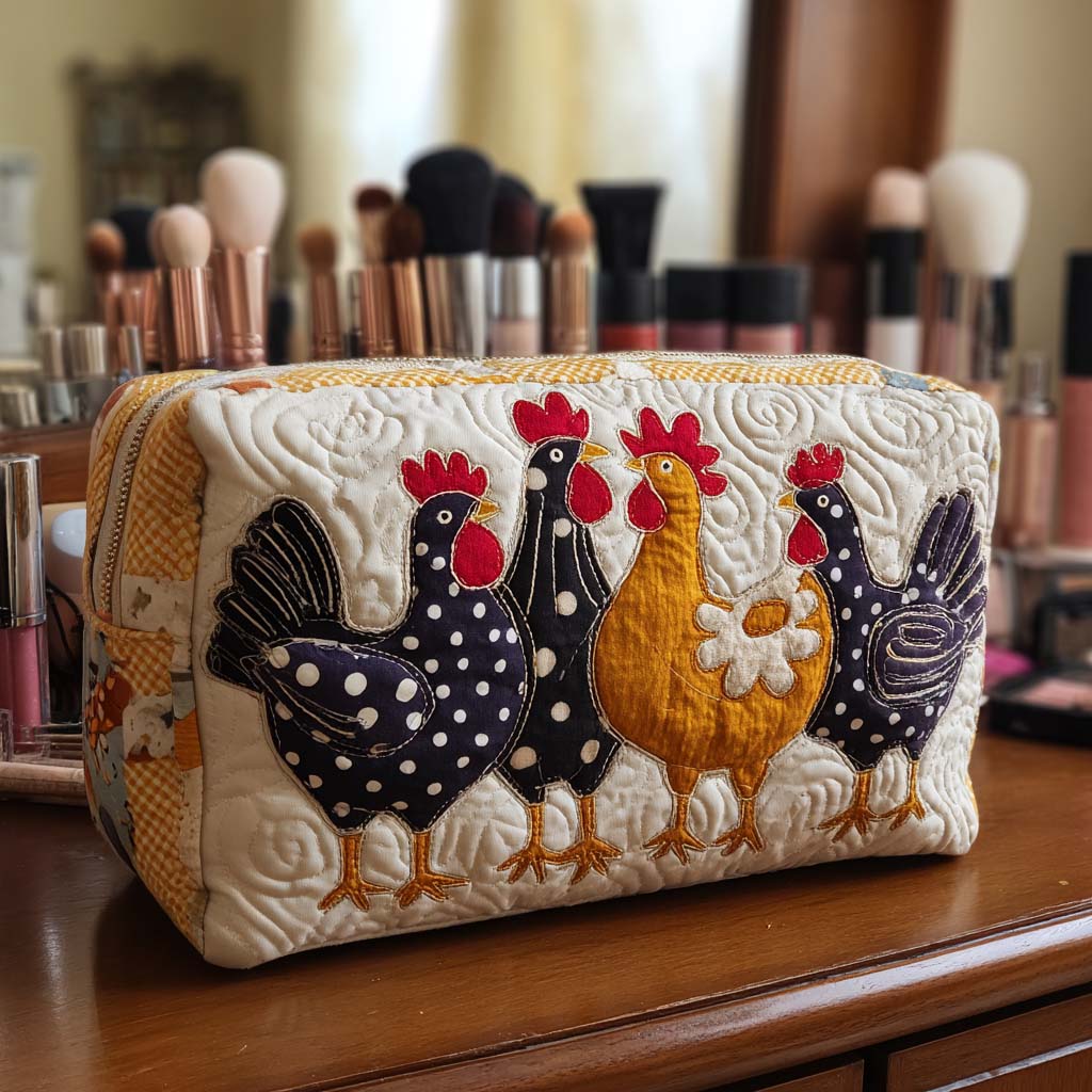 Quilted beauty case with cheerful hen NCU0NT10533