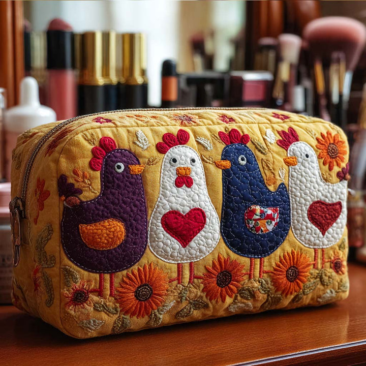 Quilted beauty case with chicken feathers NCU0NT10539